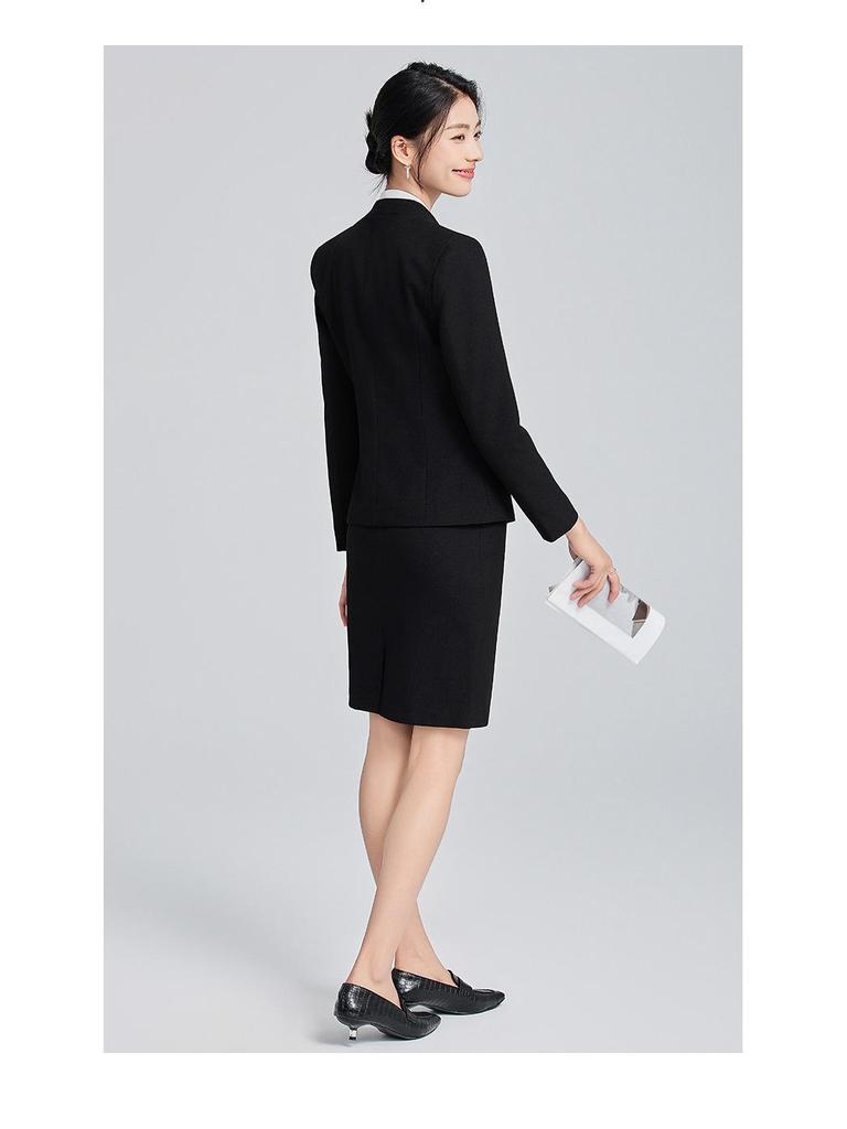 Женский пиджак без воротника - 2024 Весна/Осень Высококлассный салонный и гостиничный прием Профессиональный комплект рабочей одежды