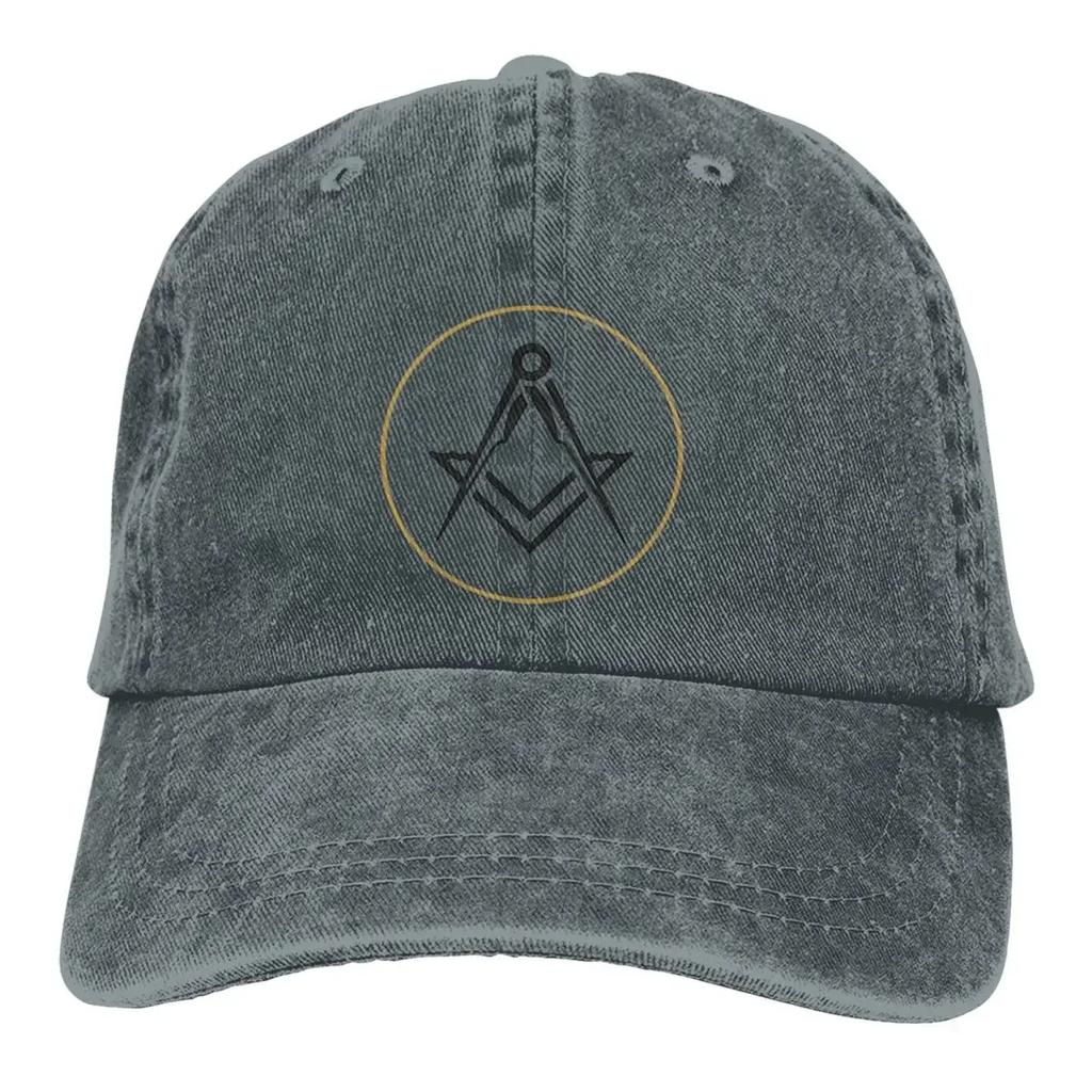 Black Gold Baseball Caps Peaked Cap Freemason Gold Square Compass Sun Shade Cowboy Hats for Men Trucker Dad Hat