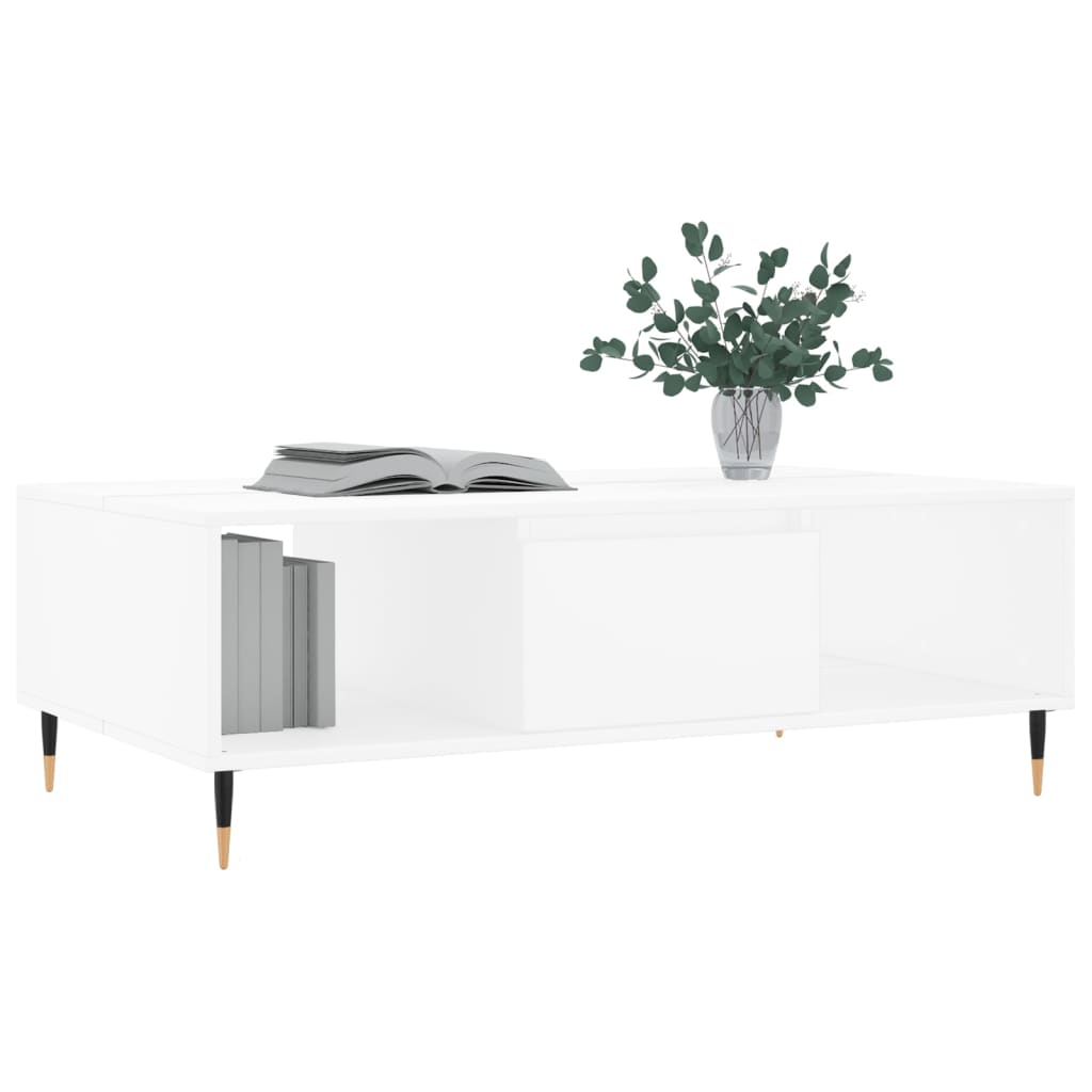Coffee Table, White, 104x60x35 Cm, Wood-based Material