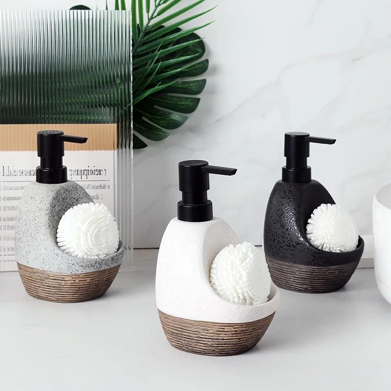 Творческий бытовой флакон для косметики, дезинфицирующее средство для рук, керамическая бутылка для лосьона, высококачественный флакон двойного назначения для ванной комнаты, нажимного типа