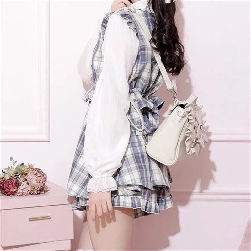 Sweet Bow Pink Mochila Women Fairyocre Aesthetic Handle Leather Crossbody Bags Ladies Lolita Large Capacity Square Mochilas 2025