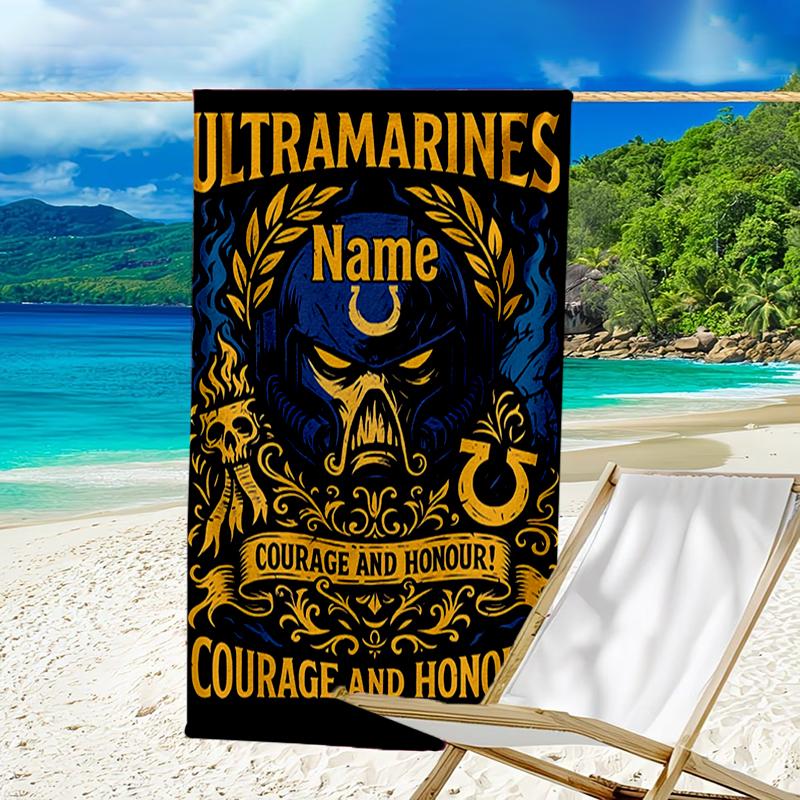 Custom Name Ultrasoft Beach Towel With Warhammer 40K Themeideal For Pool Camping Diving Perfect Travel Essential Vibrant Beach Towel