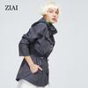 Куртка ZIAI с тонким коротким поясом и капюшоном, новые женские весенние тренчи, парка в стиле Ins, дизайнерская коллекция высокого качества