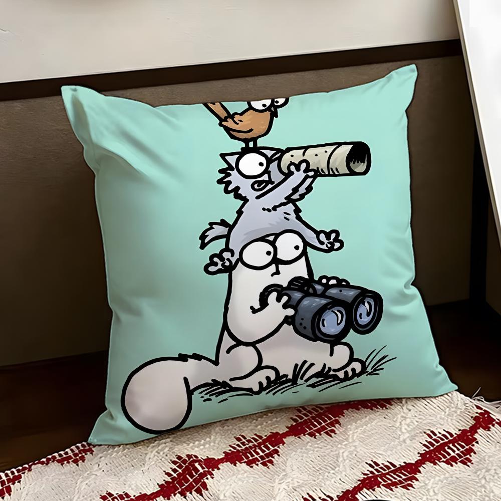 Cartoon SSimons Cat Cushion Cover Reversible Soft Durable Pillow Cover Home Car MultiScene Use for Daily Comfort