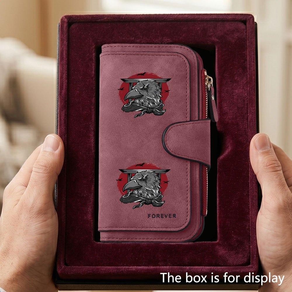 Unique Japanese Mythology Tengu Men's Large Capacity Wallet with Business Card Slot and Cash Pocket, Suitable for Formal Occasions and Office Use,