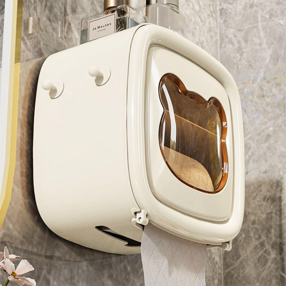 Wall Mounted Roll Paper Tube Box Waterproof Washcloth Storage Box Durable Toilet Paper Box Home