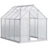 190 X 253 Cm Walk-In Polycarbonate Greenhouse - Silver-Tone
