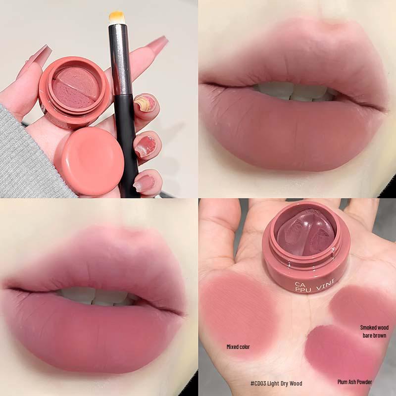 CAPPUVINI Двухцветный матовый тинт-крем для губ и щек с эффектом мягкого фокуса