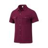 Summer Men's Waffle Short Sleeved Casual Solid Color Shirt