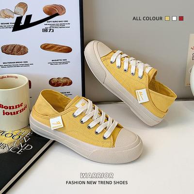 Одна педаль и две кеды, удобные и легкие, высококлассные желтые туфли, женские летние минималистичные однотонные повседневные туфли