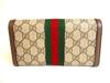 Authentic GUCCI GG Ophidia Brown Leather Web Strip Continental Wallet #a068  Open box