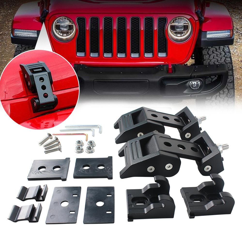 Fit for Jeep Wrangler JK Unlimited 2007-2017 Car Accessories Aluminum Hood Latch Lock Catch Buckle