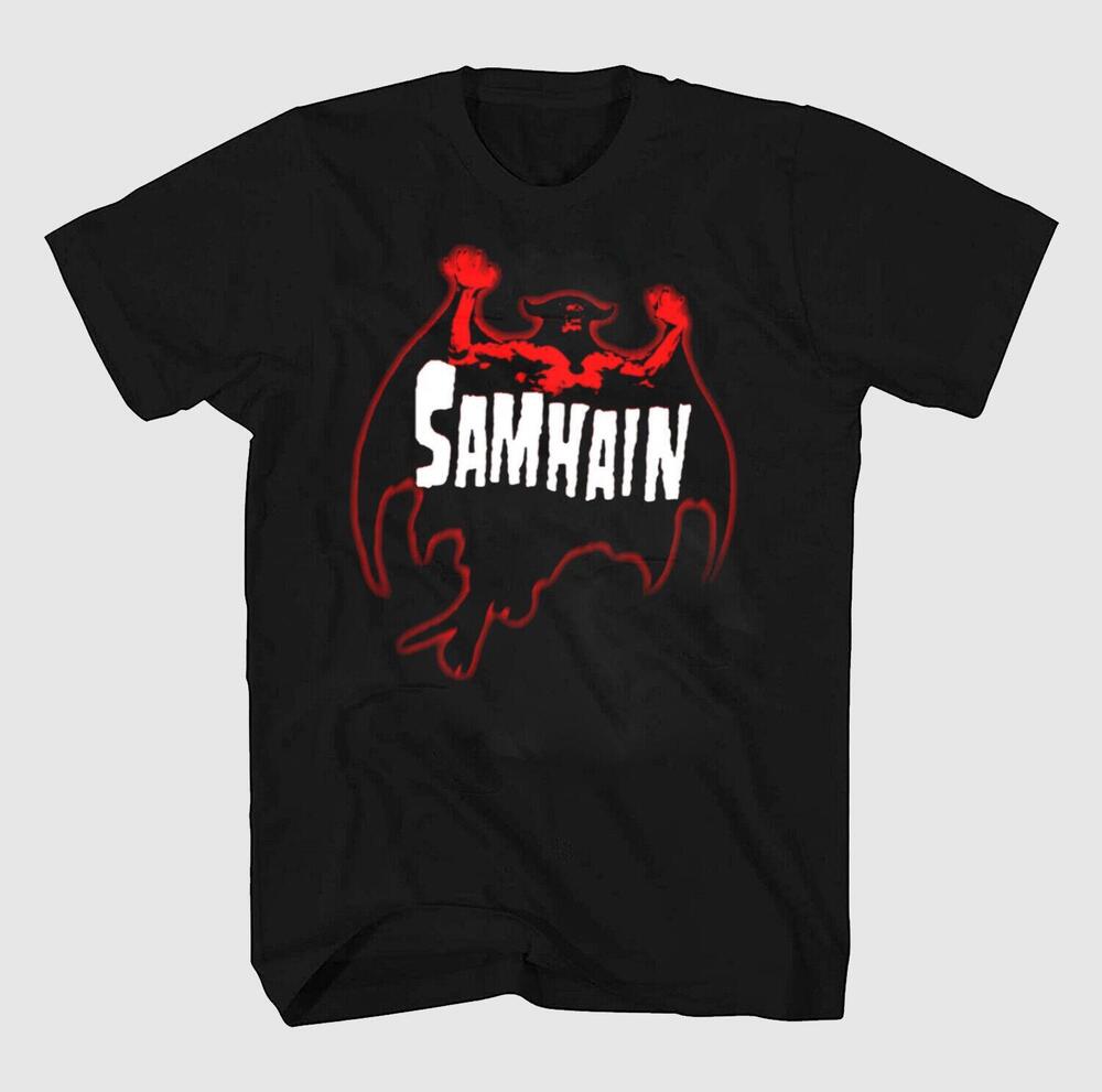 Редкая хлопковая футболка с коротким рукавом унисекс от группы Samhain, все размеры