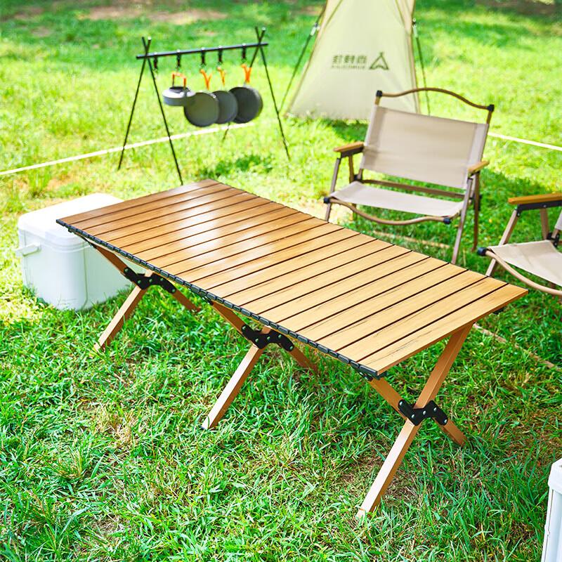 WhitePeak Yunqi Large Wood Grain Roll-Up Camping Table