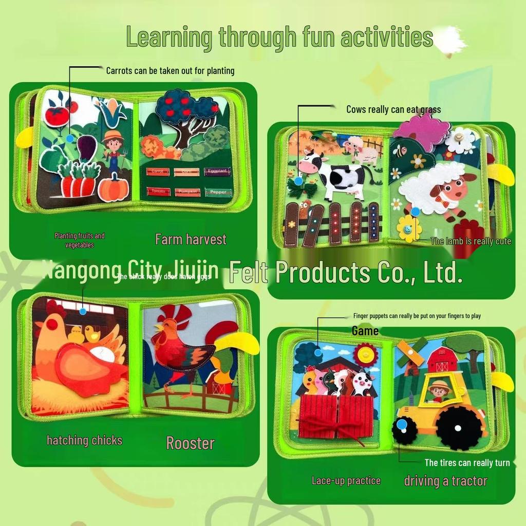 Детская кисть для каллиграфии, износостойкая, мультяшная ферма, развивающая игрушка из фетра для раннего обучения: 3D Радужное Просветление Детская Тканевая Книга