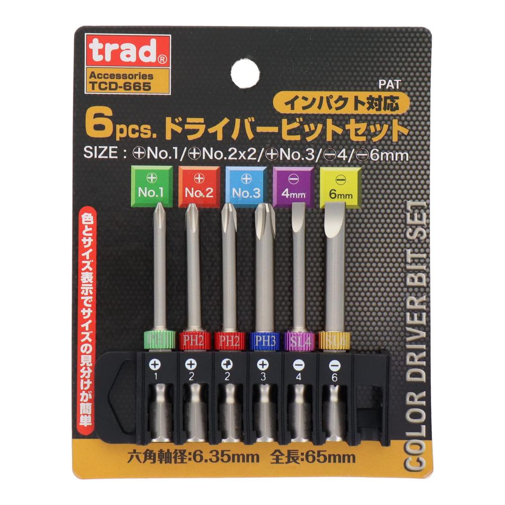 Sankyo Corporation Trad Driver Bit Set 65mm 6pcs. TCD-665