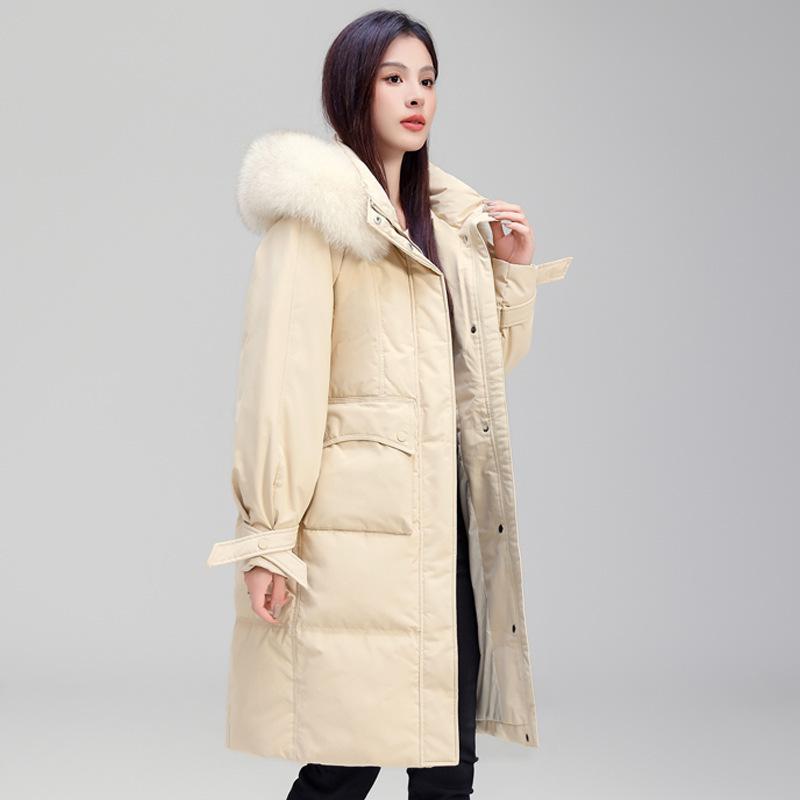 Женское элегантное зимнее пуховое пальто - Мода 2025, Теплый пух белой утки, Толстое, Высококачественное, Защищающее от холода, Стильная куртка