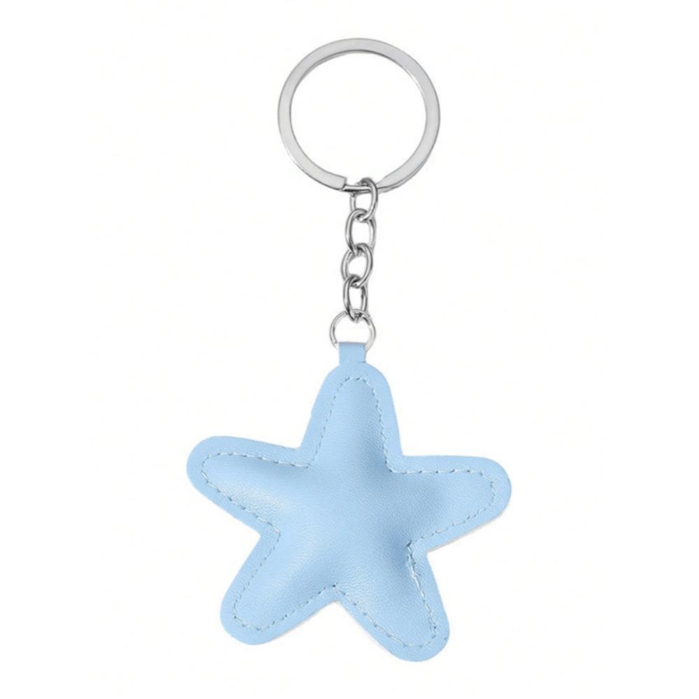 1pc Unisex Five-Pointed Star Keychain With PU & Padding Star Pendant Couple Gift Bag Decoration Hanging Ornament