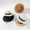 Straw Hat Women's Summer Sun Protection Sun Hat Beach Seaside Vacation Sun Hat Wide Brim Straw Hat Men