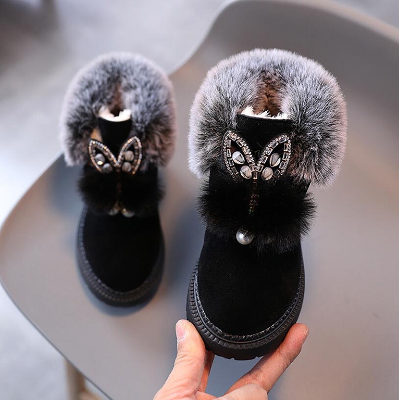 Girls Boots Fur Thick Warm Children Shoes Sport Shoes for Boys Top Quality Baby Cotton Kids Snow Boots Winter