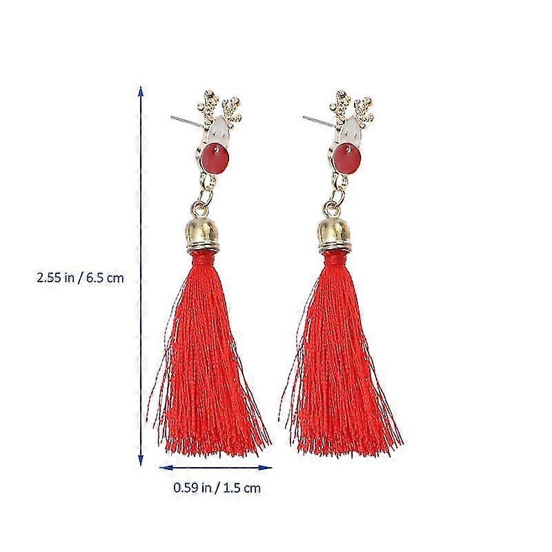 8 Pairs Christmas Dangle Earrings Xmas Tree Bell Tassel Earrings For Women