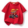 Детская однотонная футболка с коротким рукавом Blaze And The Monster Machines Детская мультяшная футболка для мальчиков и девочек Летняя футболка с круглым вырезом