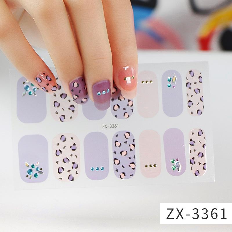 ZX 3D Waterproof No-Cure Gel Nail Wraps, Full Cover Japanese & Korean Style Spring & Summer Nail Stickers, Nail Patch Films