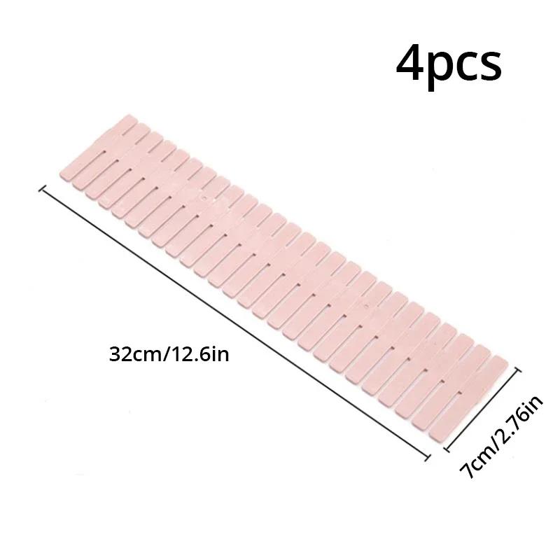 4 шт. Регулируемый разделитель для ящика, бытовой, для хранения, шкаф, нижнее белье, носки, свободное разделение, пластиковая доска, органайзер для ящика