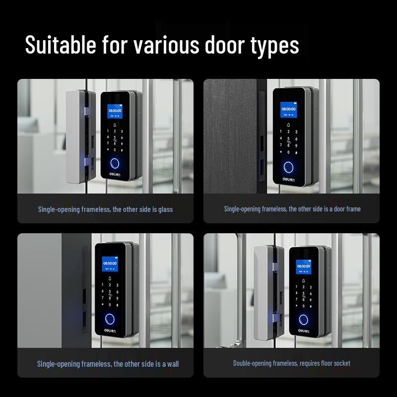 Deli Smart Glass Door Lock CN plug (adapter included)