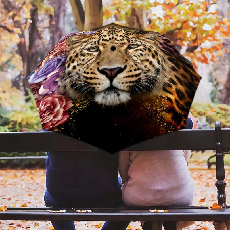 Дождевой зонт с узором «Золотой леопард»