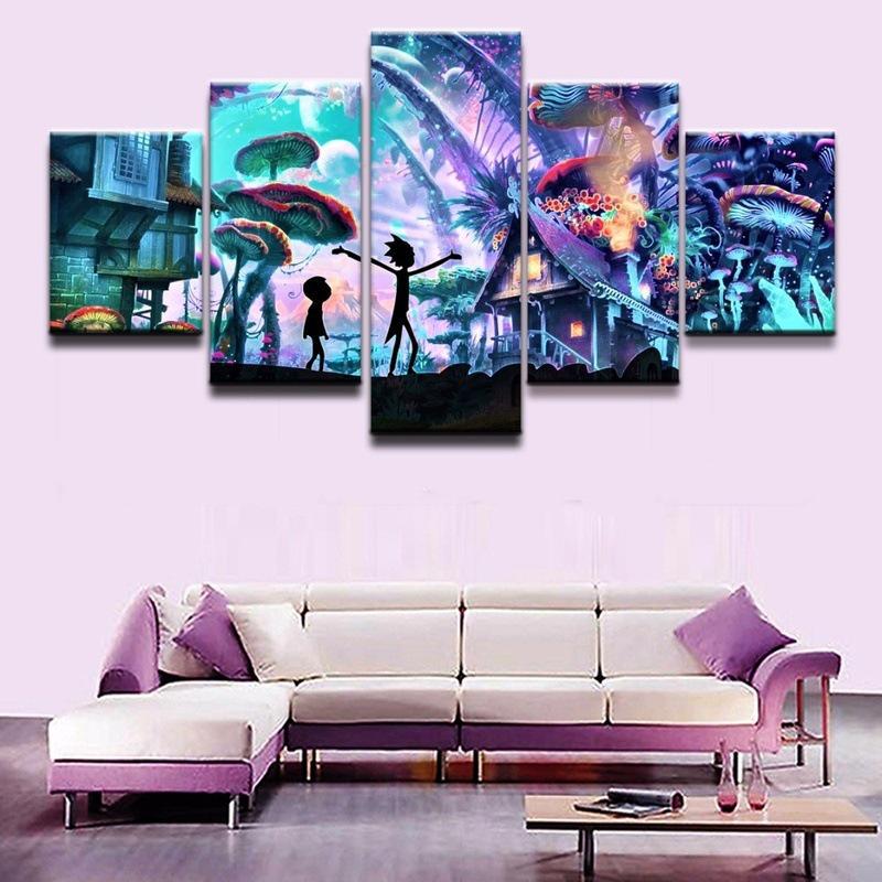 Модульная картина из холста с пейзажем. 5 модулей