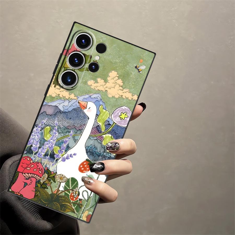 Мультяшный чехол Утка Кошка для Samsung Galaxy S26 Ultra S10 S9 Note 20 8 9 10 S24 S25 Plus S21 FE S20 Ultra S23 Funda Чехол для телефона