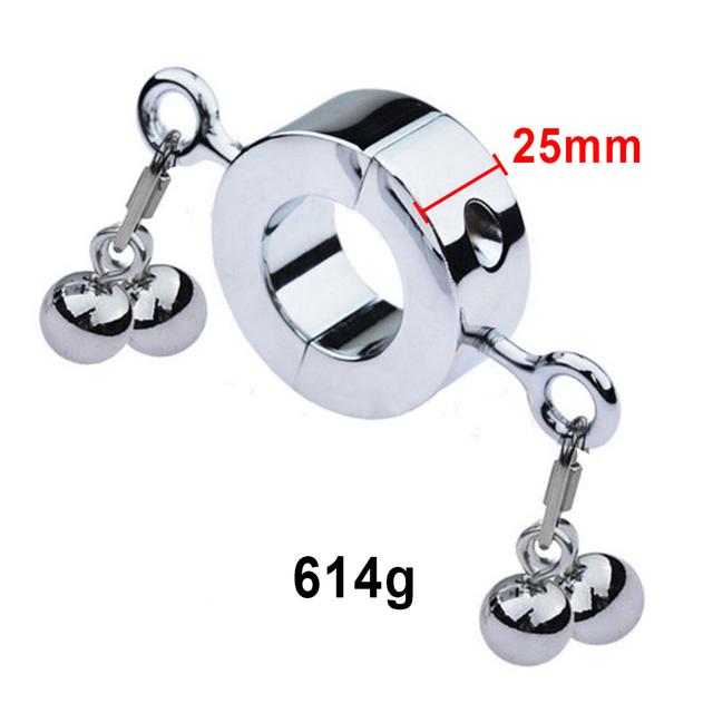 Testicle Clamp  Heavy Duty Chastity Cock Ring Sex Toys Male Penis Ring Stretcher Scrotum Stimulation Lock Training Device Metal