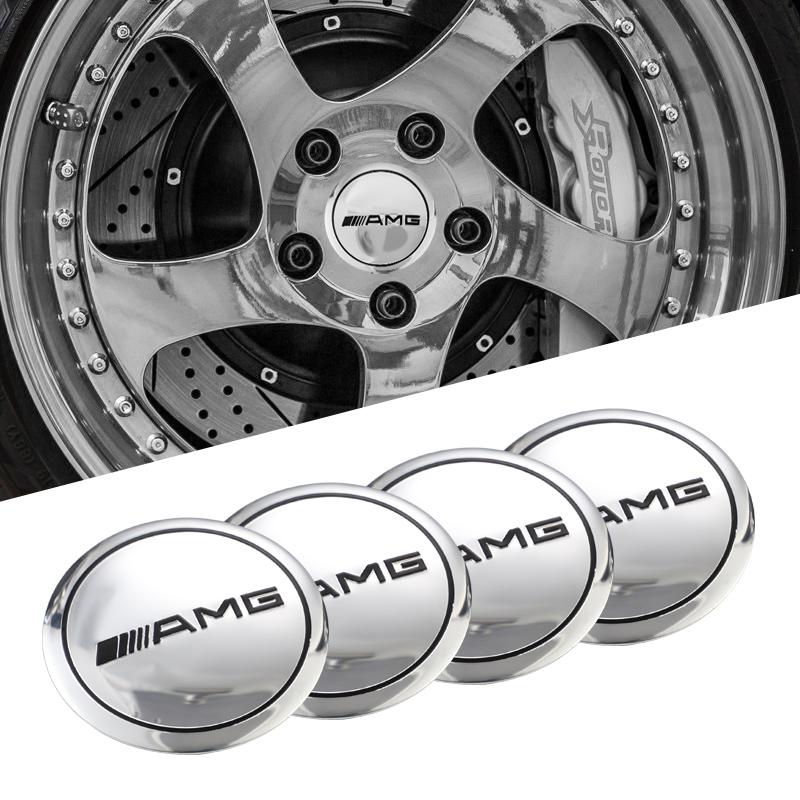 4Pcs Automotive Wheel Hub Center Cover Badge Sticker For Mercedes Benz AMG Smart W205 C300 W203 W206 W108 W124 W126 W140 W168