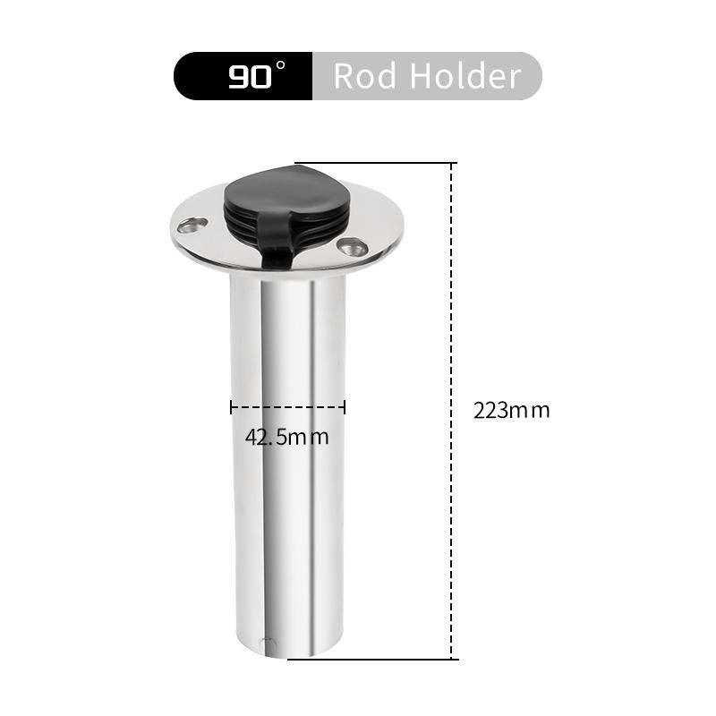 Stainless Steel Boat Fishing Rod Holder Round 15/30/90 Degree with PVC cover Marine Accessories Rod Holder With Cap And ert