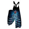 Женский рождественский комбинезон Small Fresh Star Christmas Tree Print Retro Jumpsuit