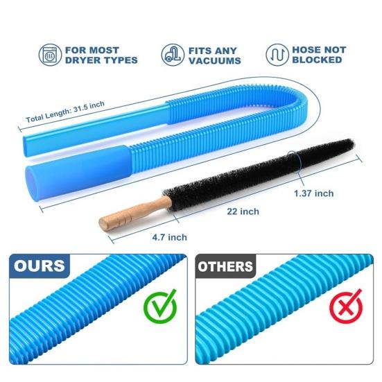 Набор для чистки вентиляционного отверстия сушилки с гибкой щеткой для ворса из капока, насадкой-пылесосом для воздуховодов, пылесосом, инструментом для чистки с длинным охватом