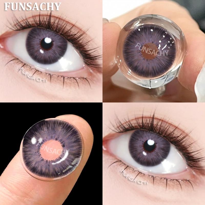 FUNSACHY 1 Pair Blue Contact Lenses for Eyes Natural Colored Contact Blue Eyes Lenses Korean Contacts Lenses Yearly Green Pupil