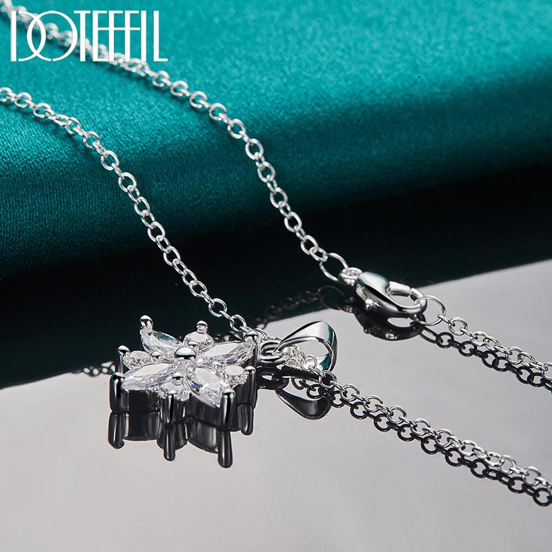 925 Sterling Silver Fine Chain Snake Chain 16-30 Inch AAA Zircon Fashion Necklace