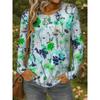 Women's 3D Colorful Floral Print T-shirt Fashion Long Sleeve Round Neck Regular Tops Holiday Weekend Spring Autumn