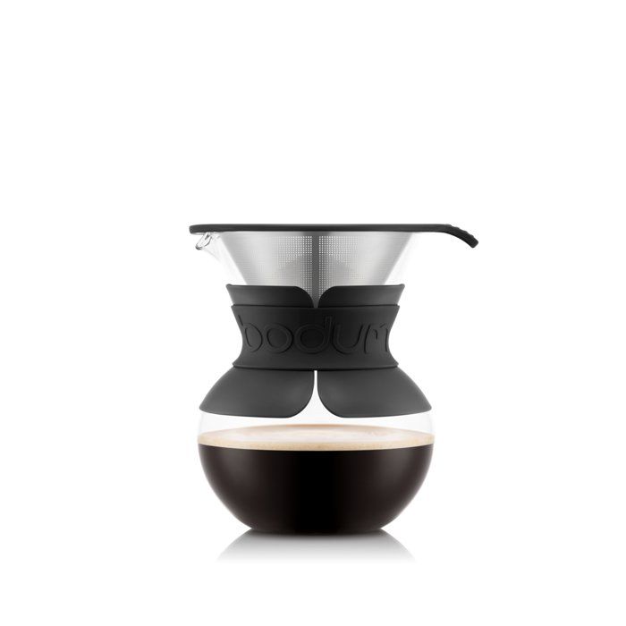 Cafetiere filtre - BODUM - Pour Over - 0,5 L - 4 tasses - Filtre permanent maille inox - Verre / Noir