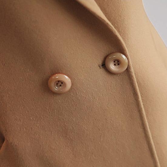 Женское осенне-зимнее шерстяное пальто с лацканами с разрезом, однобортное пальто-бушлат, повседневный тренч, средней длины, толстое пальто