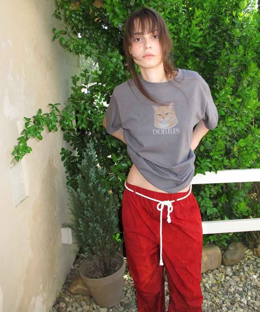CENTAUR.KR Tie-Dye Nylon Banding Pants_Red