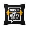Bodybuilding Gym Throw Pillow Case cm Sofa Fitness Muscle Cushion Cover Soft Polyester Pillowcase Doublesided Printing