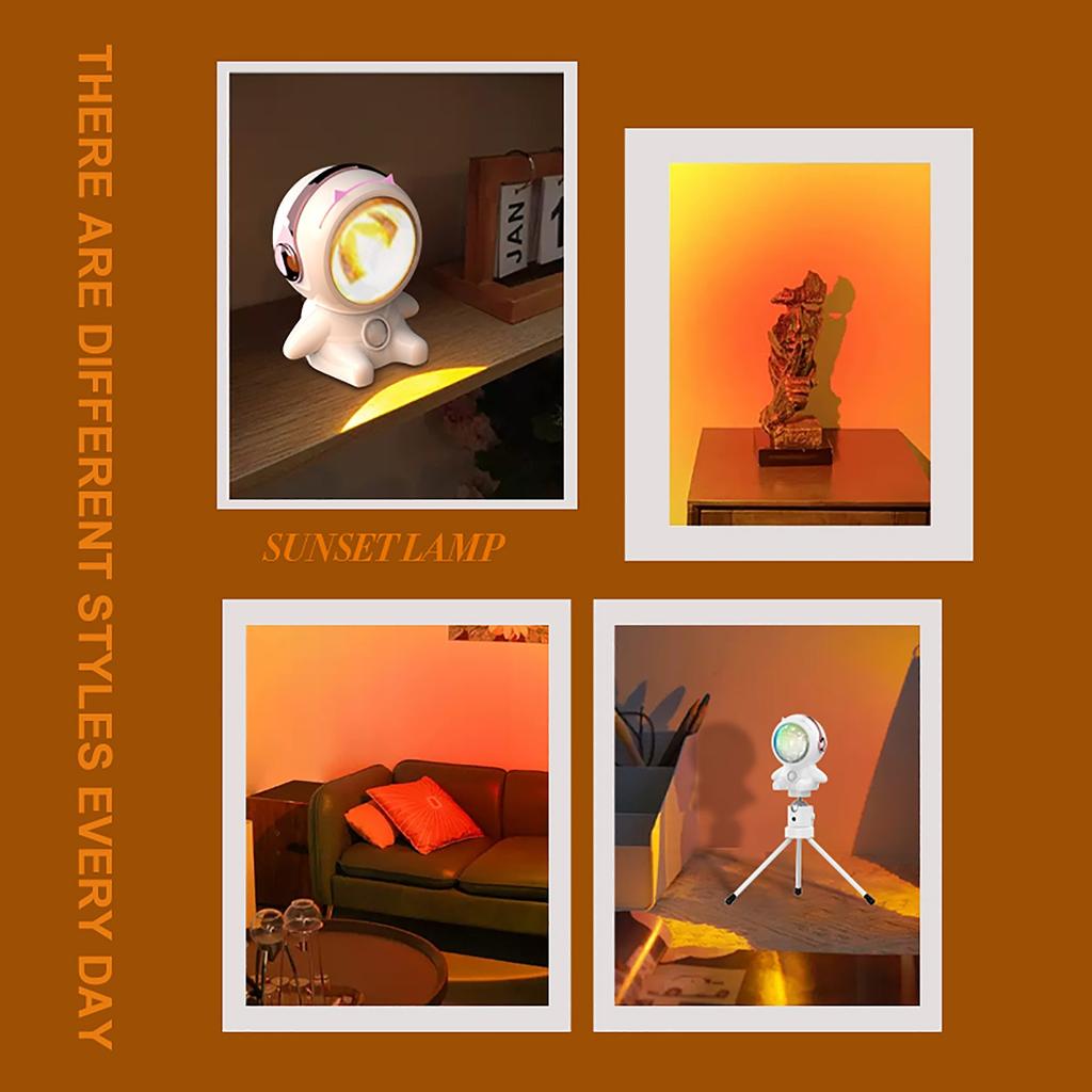  Астронавт Робот RGB Проекционный Свет Атмосфера Фото Светодиодный Радужный Свет Портативный USB Закат Лампа Декоративный Подарок