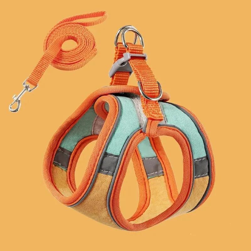 Нагрудная шлейка для кошек, светоотражающий жилет, противоскользящий поводок для прогулок с кошками, регулируемая дышащая нагрудная шлейка для домашних животных