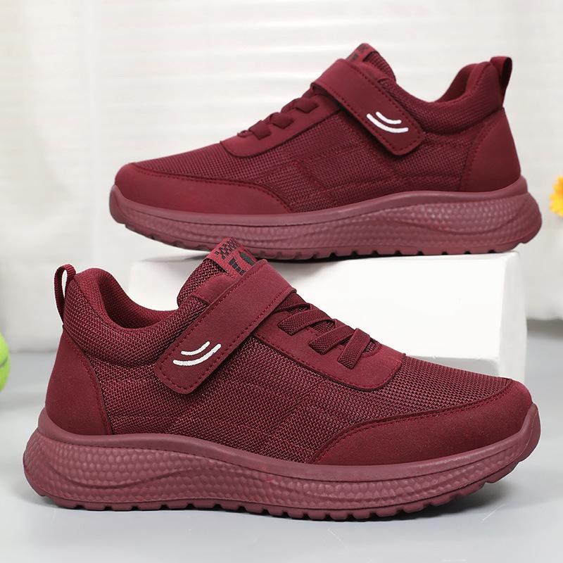 Women's Breathable Mesh Velcro Walking Shoes - Soft Sole, Casual Comfort