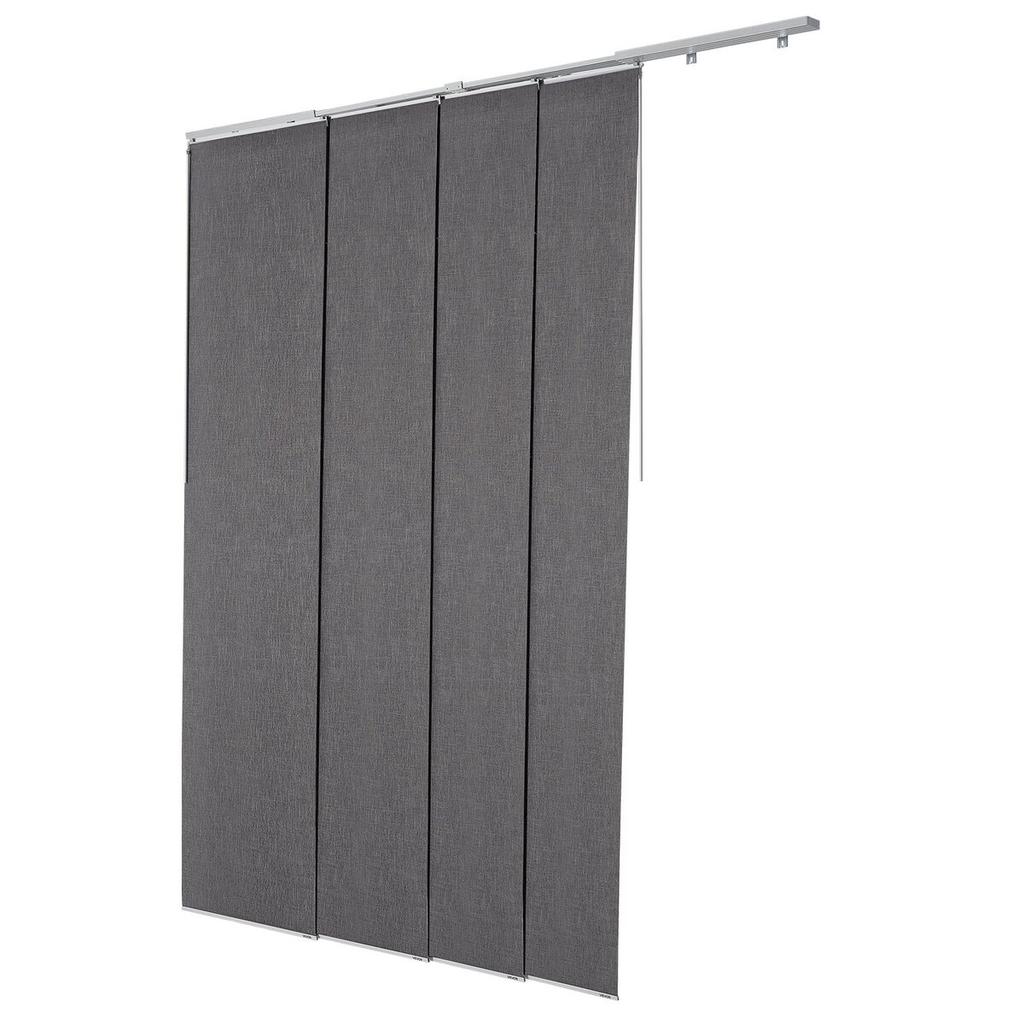 Panel Track Blinds Extendable Track 116 cm to 218 cm W Trimmable Dark Gray