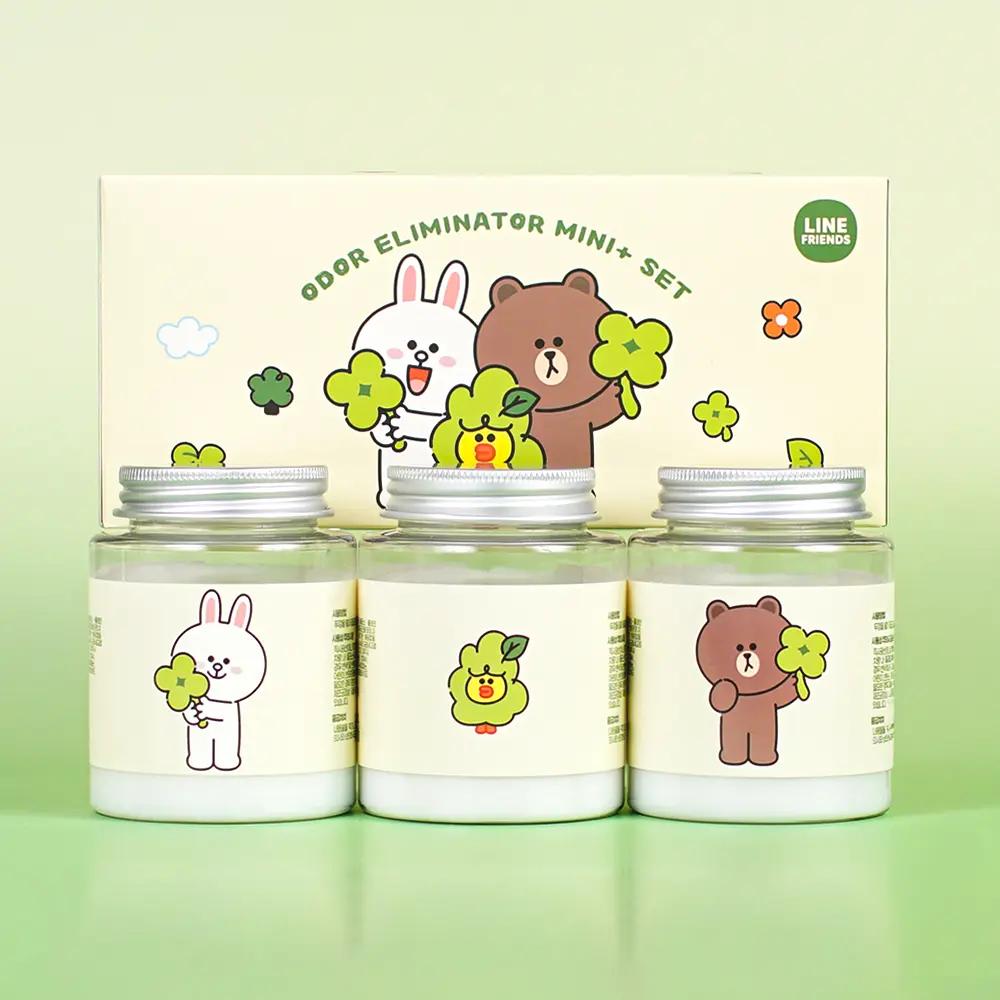 BAS x Line Friends Mini Plus Deodorizer 160g 3-Pack Gift Set - Plain (Fragrance-Free)