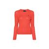Polo Solid Color Crew Neck Fitted Logo Long Sleeve Sweater Women Sweater Red 211891640016